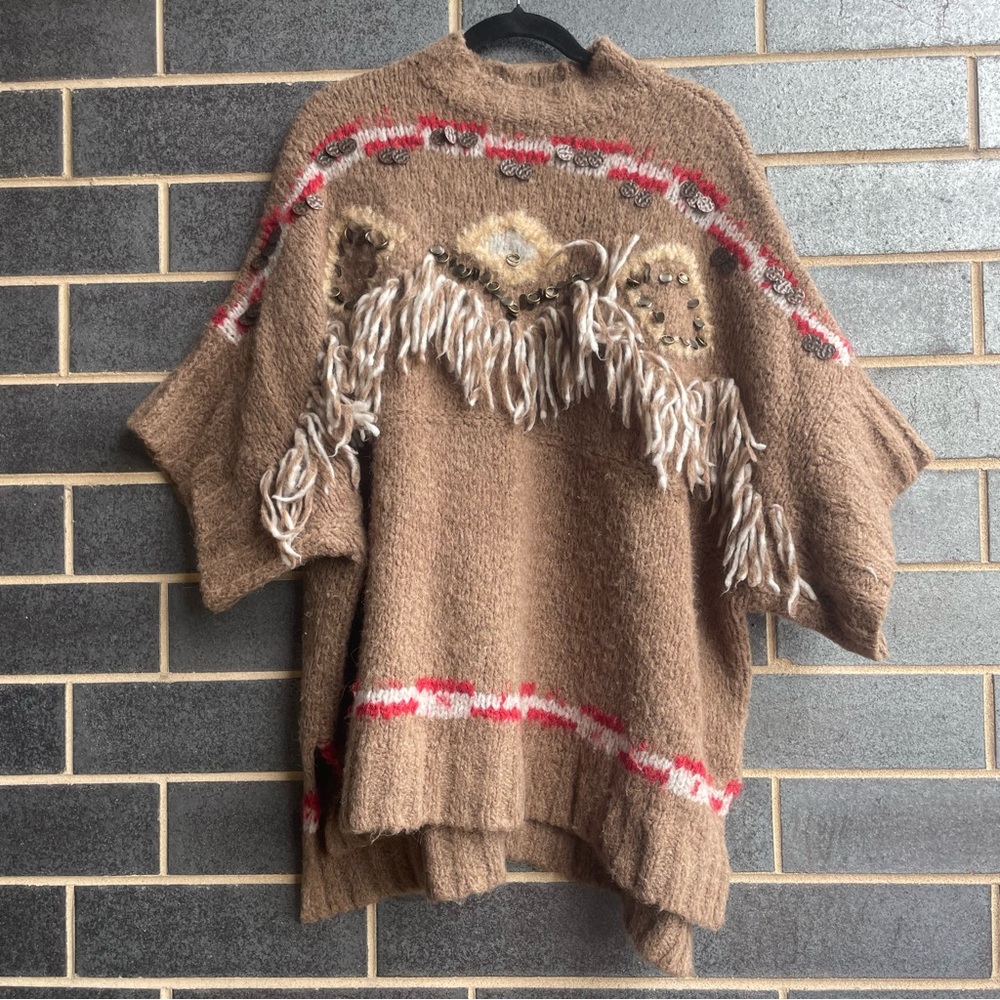 Brown and Red Women's Sweater